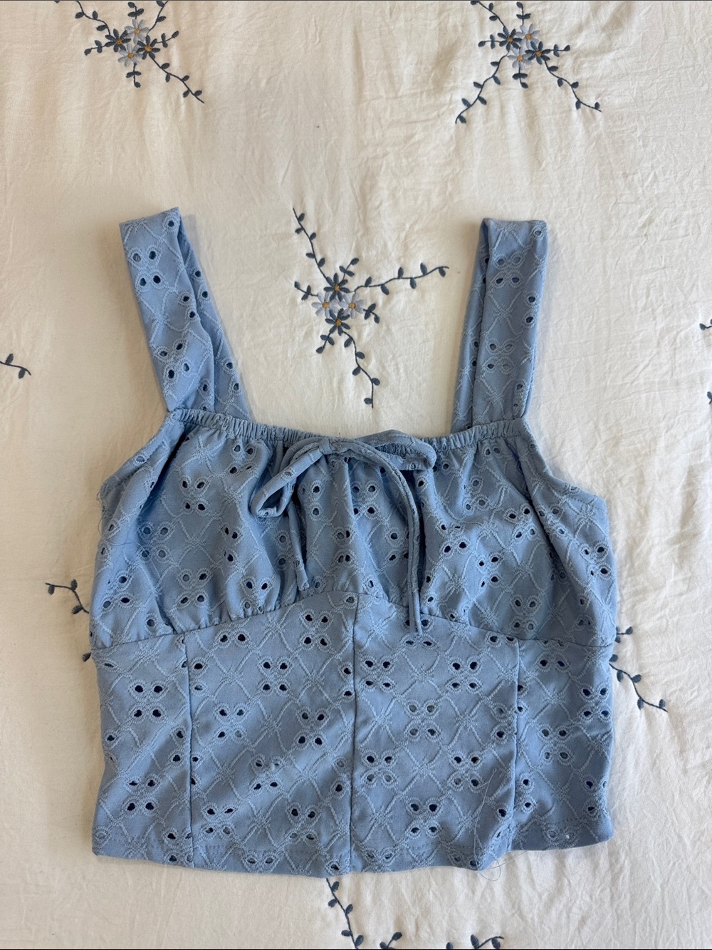Rue21 Light Blue Eyelet Crop Top